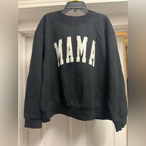 Sew In Love Black 'MAMA' Crew Neck Sweater